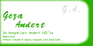 geza andert business card